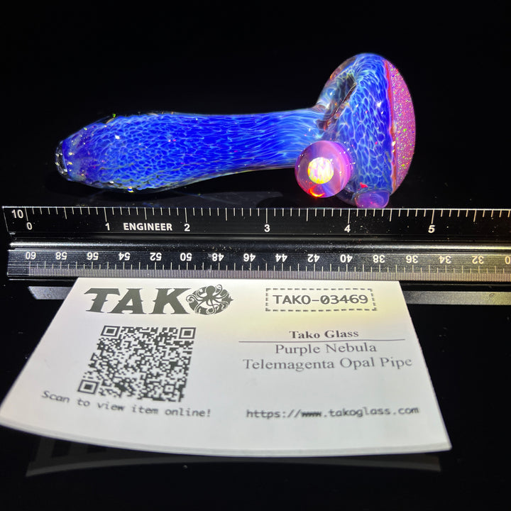 Purple Nebula Telemagenta Opal Pipe Glass Pipe Tako Glass   