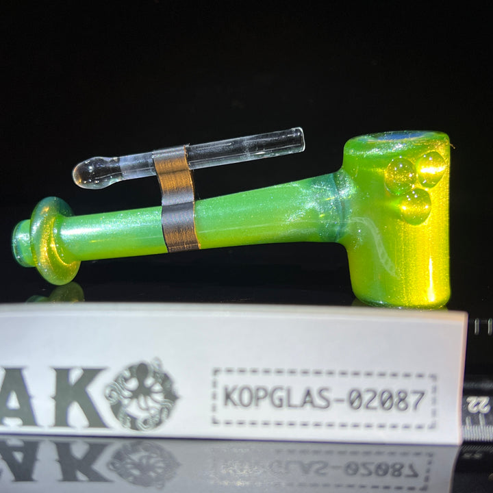 Green Stardust Ghost Hash Hammer Glass Pipe KOP Glass   