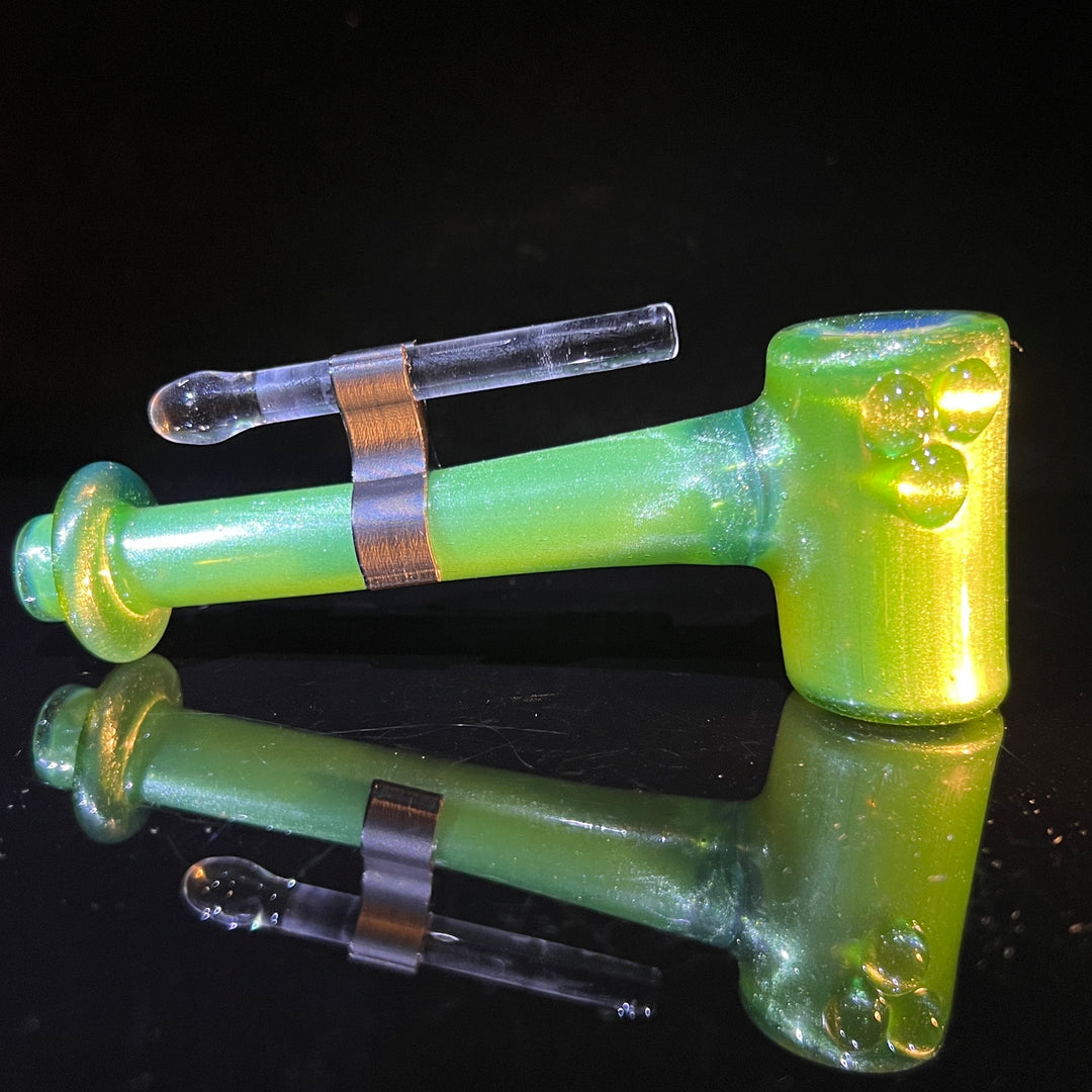 Green Stardust Ghost Hash Hammer Glass Pipe KOP Glass   