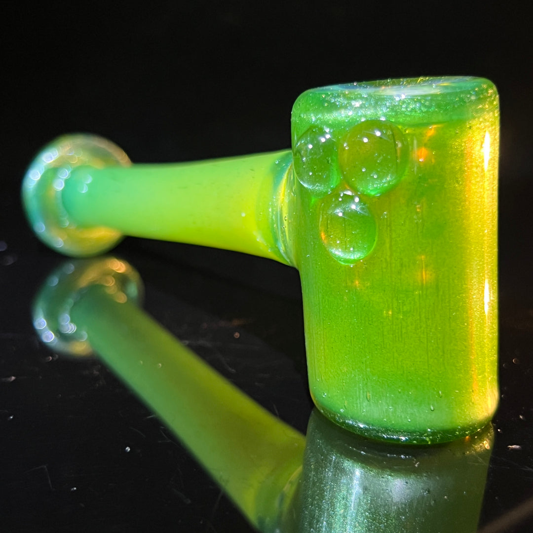 Green Stardust Ghost Hash Hammer Glass Pipe KOP Glass   