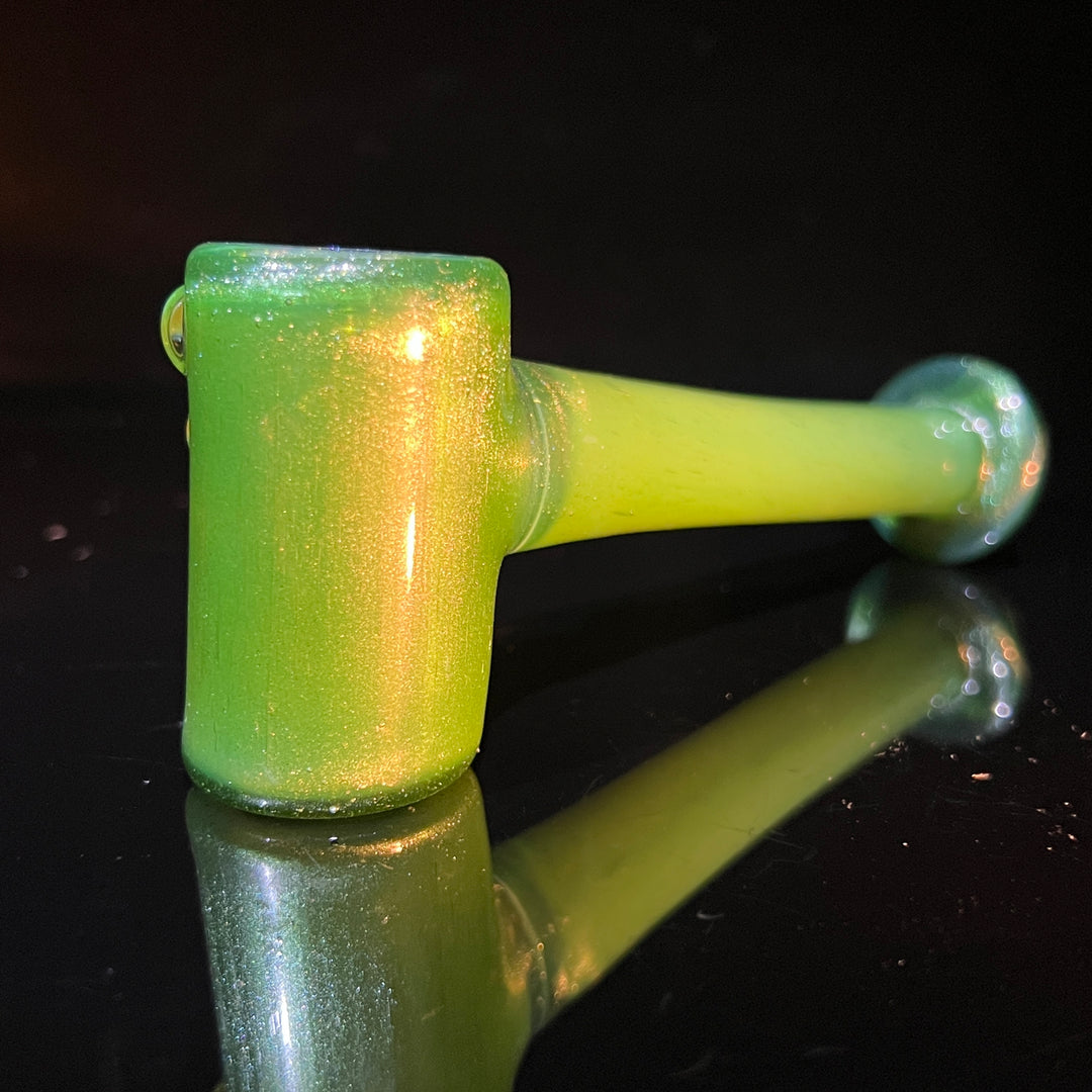 Green Stardust Ghost Hash Hammer Glass Pipe KOP Glass   