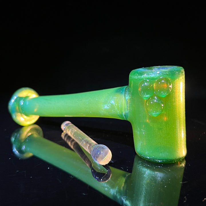 Green Stardust Ghost Hash Hammer Glass Pipe KOP Glass   