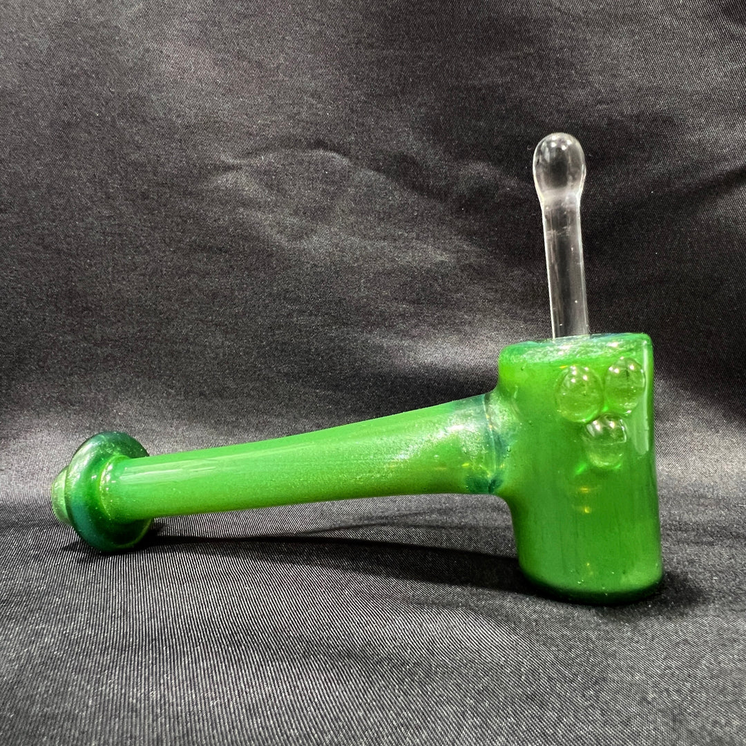 Green Stardust Ghost Hash Hammer Glass Pipe KOP Glass   