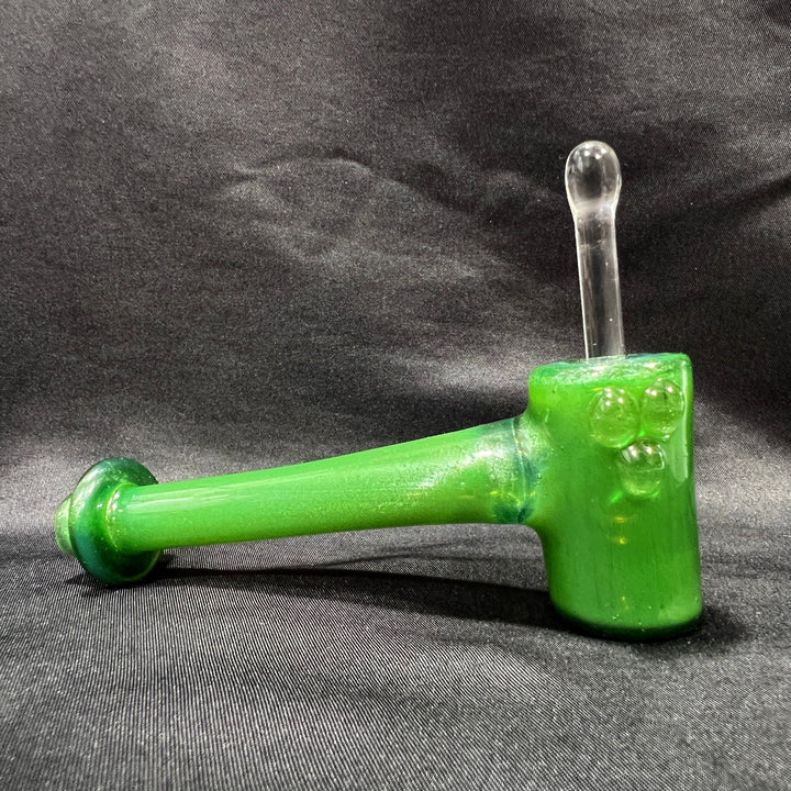 Green Stardust Ghost Hash Hammer Glass Pipe KOP Glass   