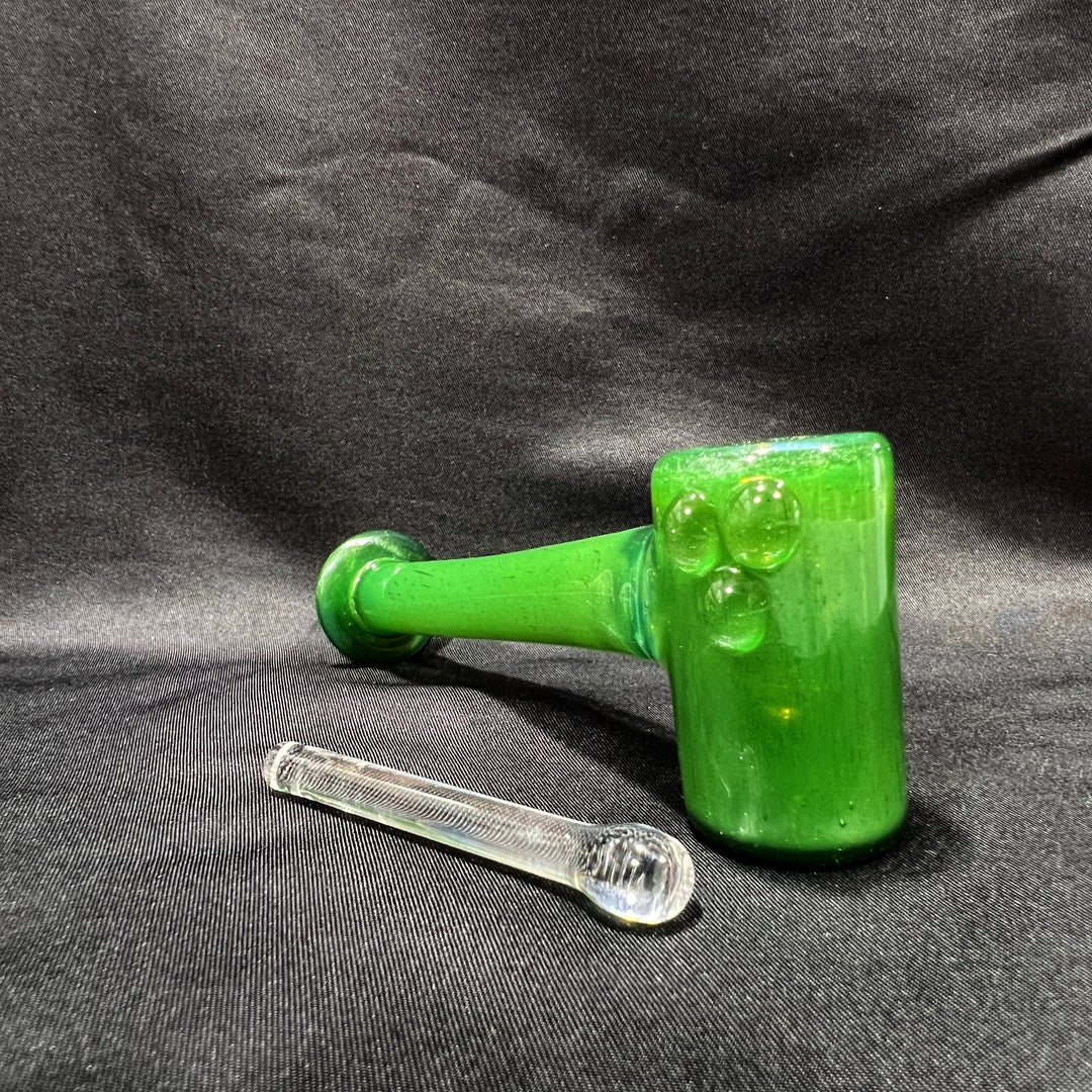 Green Stardust Ghost Hash Hammer Glass Pipe KOP Glass   