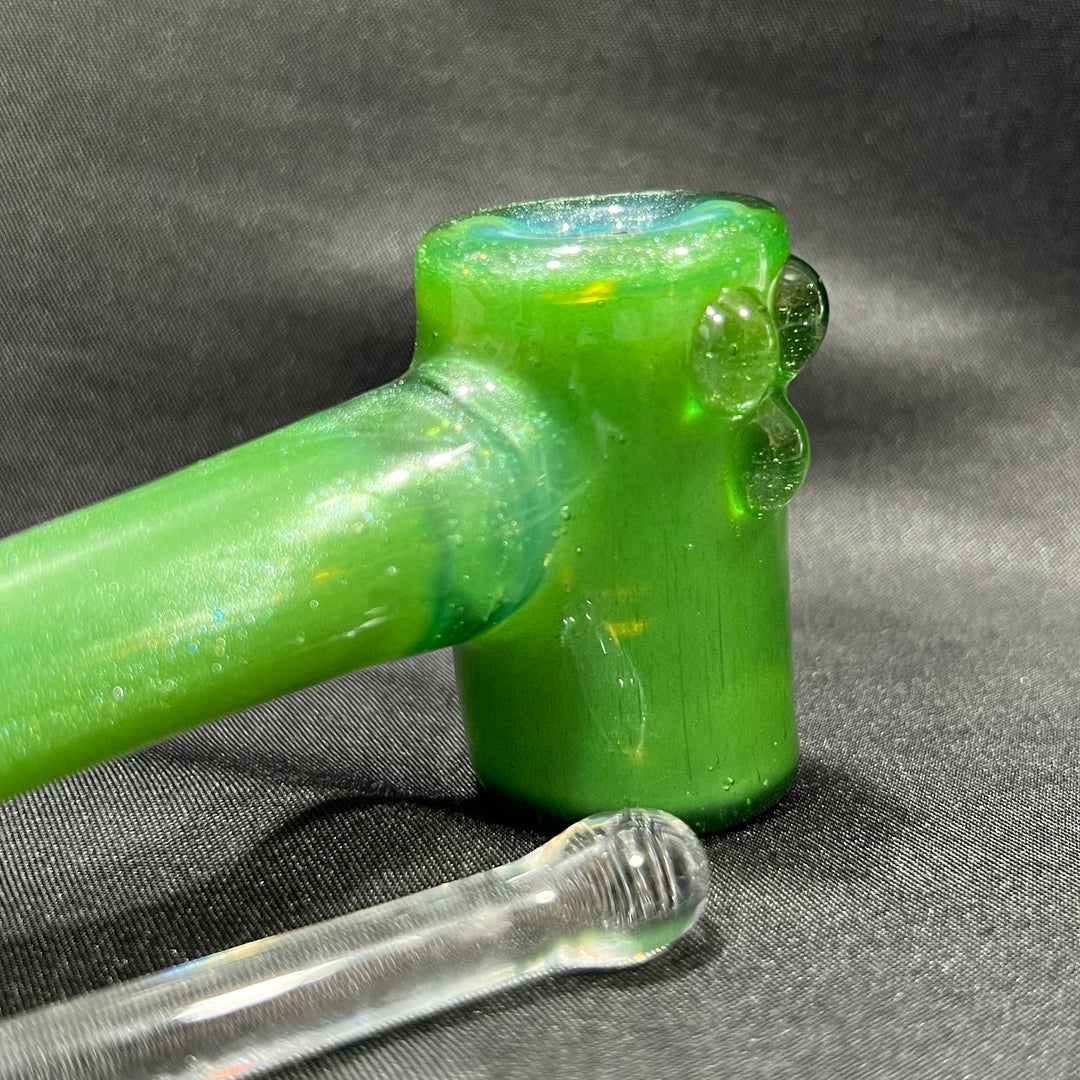 Green Stardust Ghost Hash Hammer Glass Pipe KOP Glass   