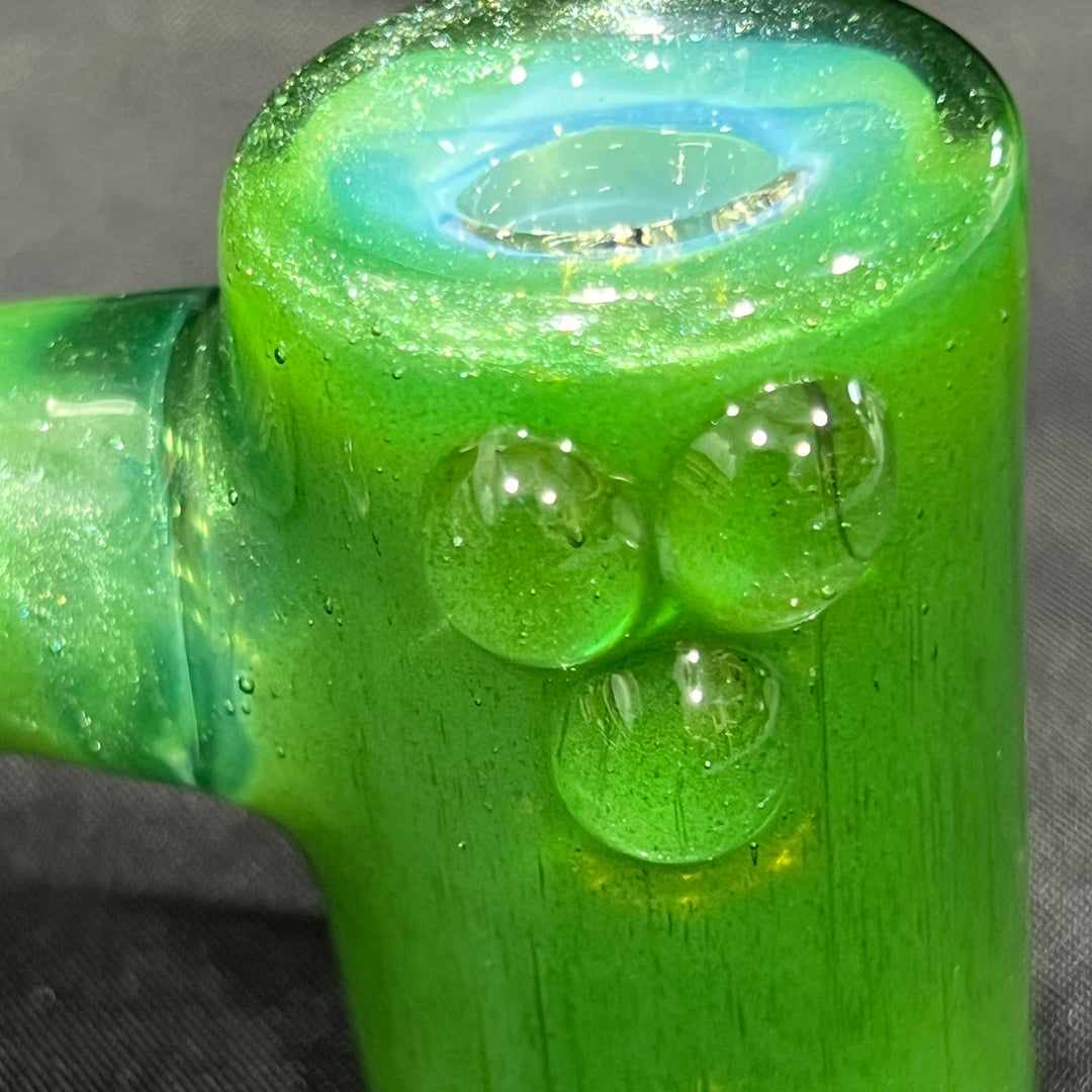 Green Stardust Ghost Hash Hammer Glass Pipe KOP Glass   