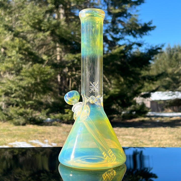 10.5" Fumed Beaker Bong Glass Pipe Mary Jane's Glass