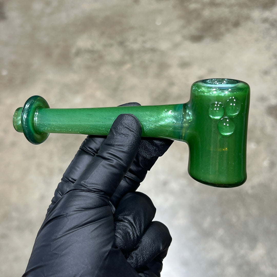 Green Stardust Ghost Hash Hammer Glass Pipe KOP Glass   