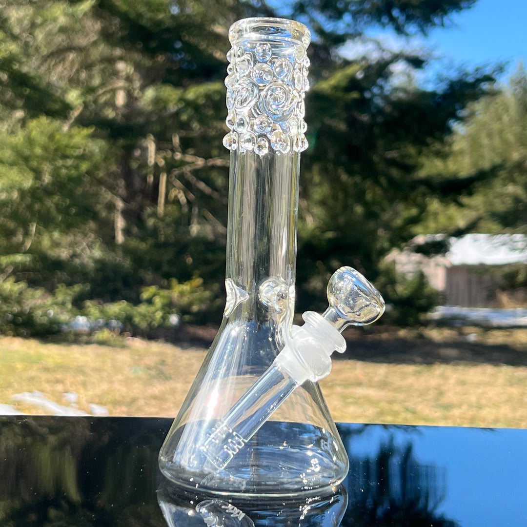 8" Clear Squiggles Beaker Bong Glass Pipe Mary Jane's Glass