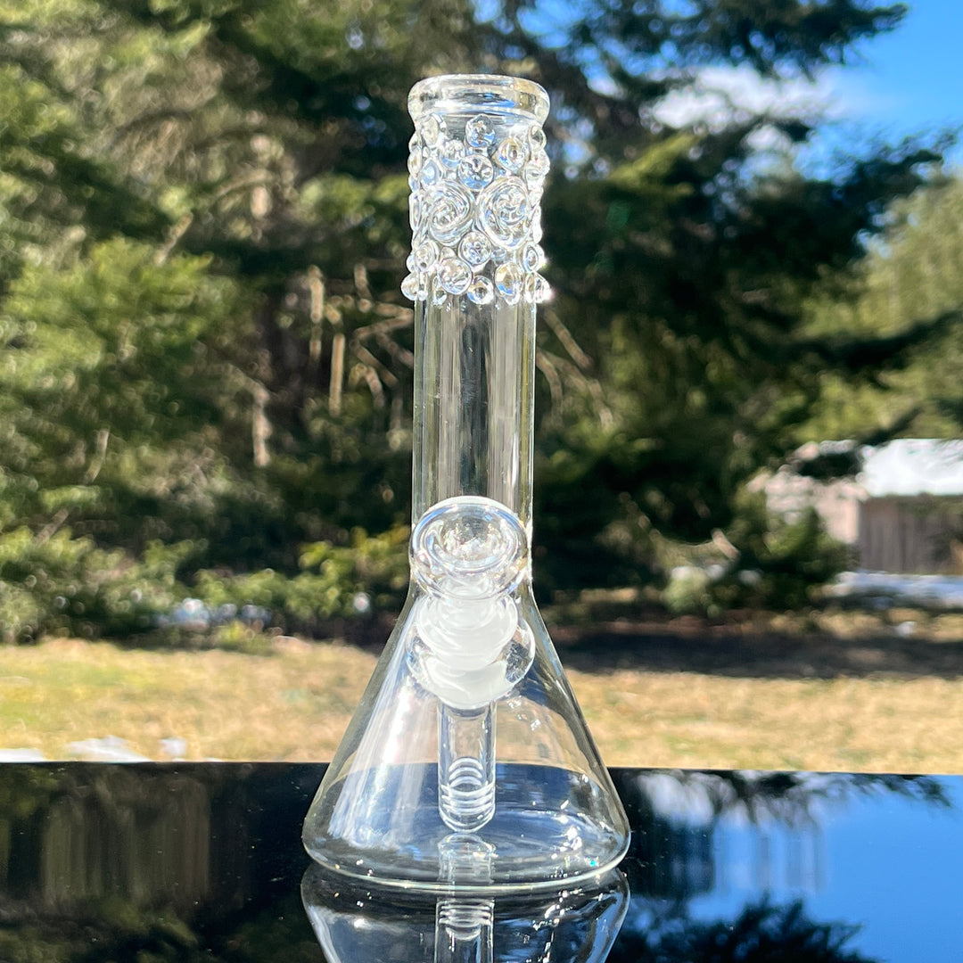 8" Clear Squiggles Beaker Bong Glass Pipe Mary Jane's Glass