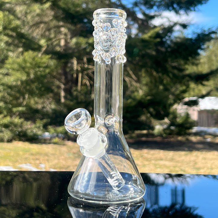 8" Clear Squiggles Beaker Bong Glass Pipe Mary Jane's Glass