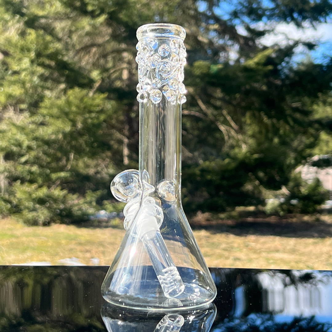 8" Clear Squiggles Beaker Bong Glass Pipe Mary Jane's Glass