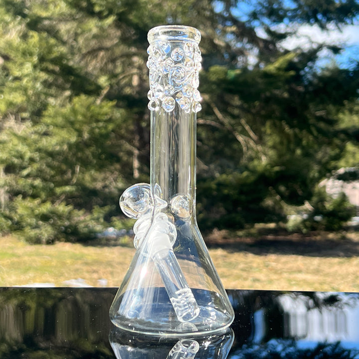 8" Clear Squiggles Beaker Bong Glass Pipe Mary Jane's Glass