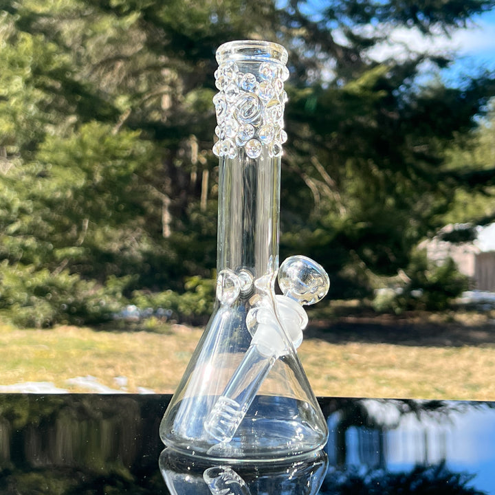 8" Clear Squiggles Beaker Bong Glass Pipe Mary Jane's Glass