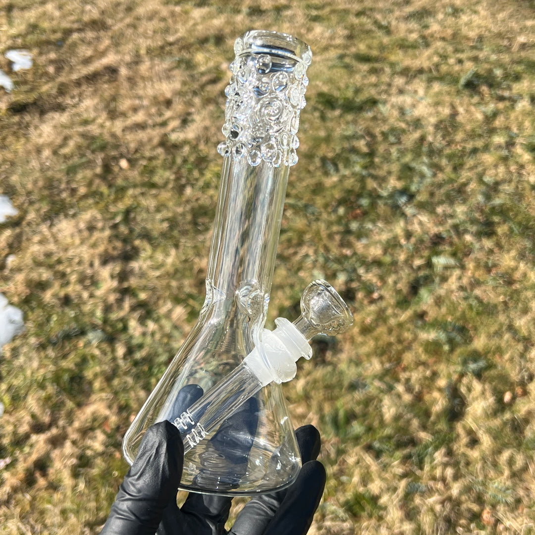 8" Clear Squiggles Beaker Bong Glass Pipe Mary Jane's Glass