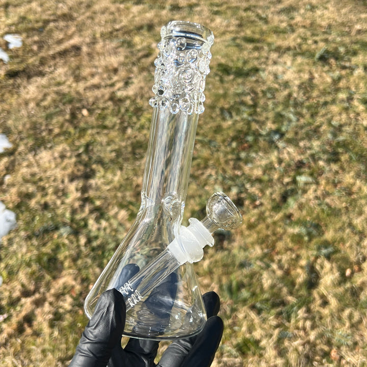 8" Clear Squiggles Beaker Bong Glass Pipe Mary Jane's Glass