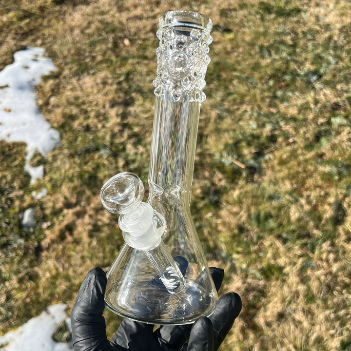 8" Clear Squiggles Beaker Bong Glass Pipe Mary Jane's Glass