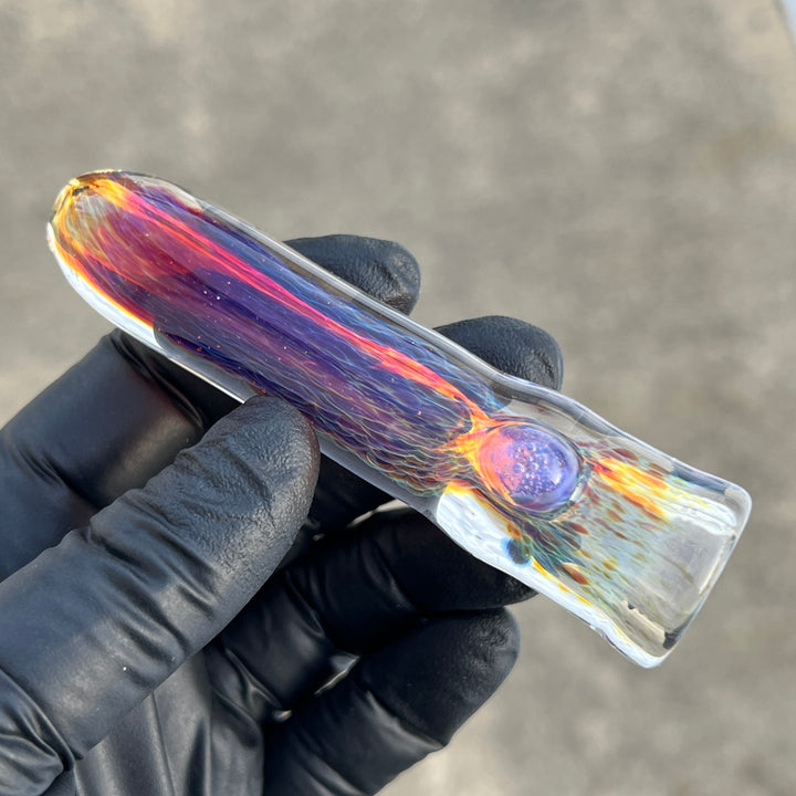 Thick Purple Chillum Glass Pipe Chuck Glass   