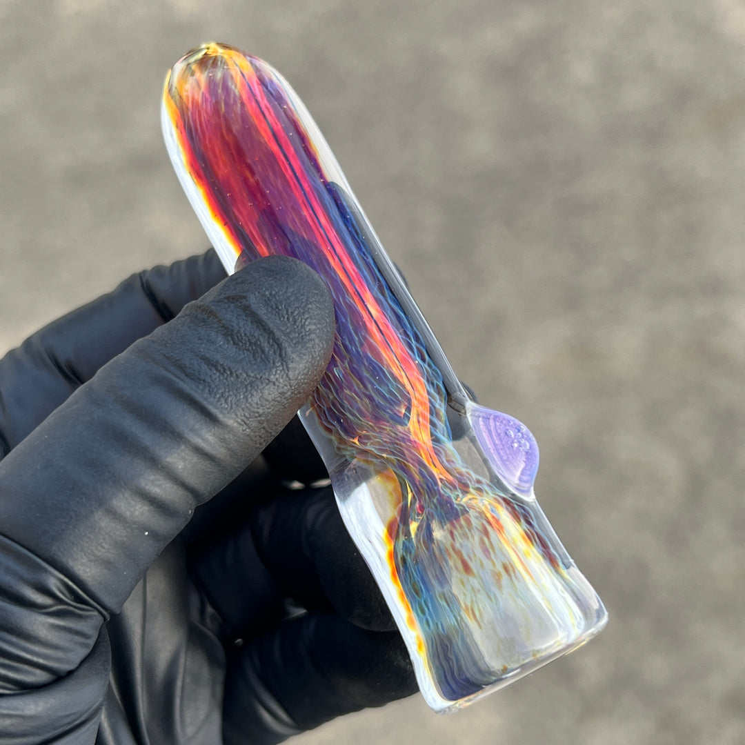 Thick Purple Chillum Glass Pipe Chuck Glass   