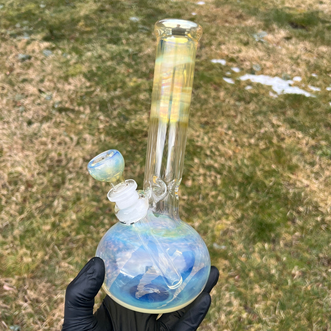 9" Fumed Bubble Bong Glass Pipe Mary Jane's Glass
