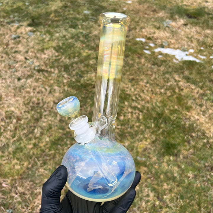9" Fumed Bubble Bong Glass Pipe Mary Jane's Glass