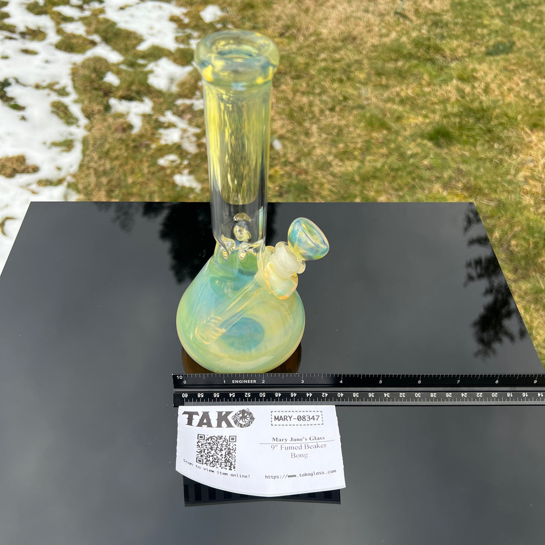 9" Fumed Beaker Bong Glass Pipe Mary Jane's Glass