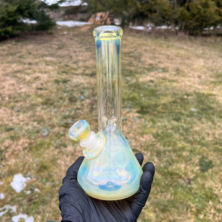 9" Fumed Beaker Bong Glass Pipe Mary Jane's Glass