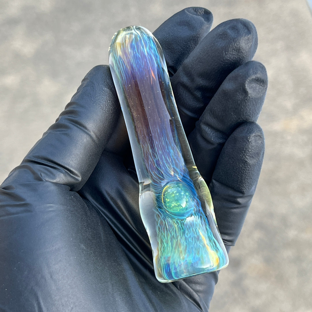 Mystery Aventurine Chillum Glass Pipe Chuck Glass   