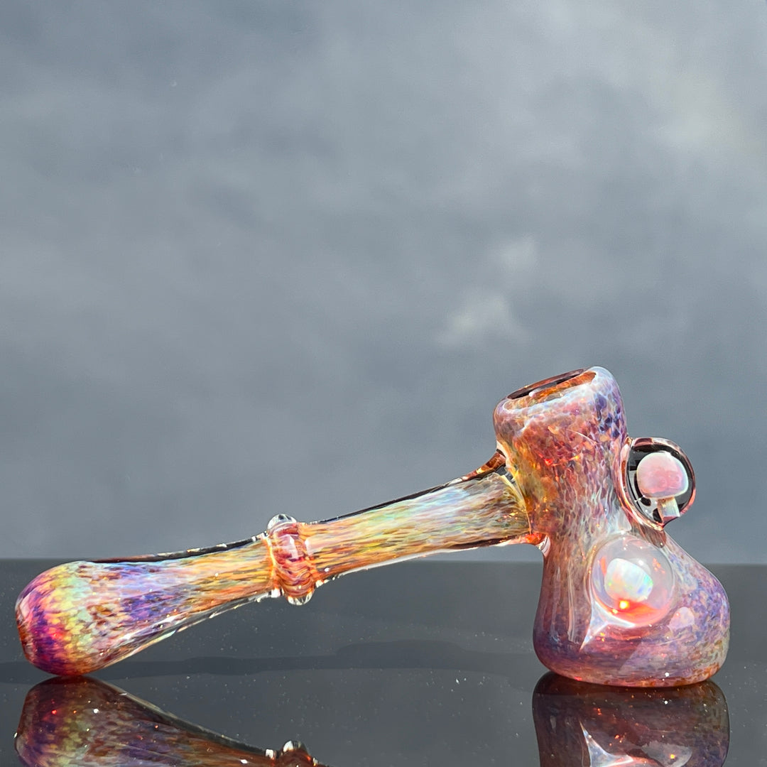 Purple Mushroom Opal Bubbler Glass Pipe Beezy Glass
