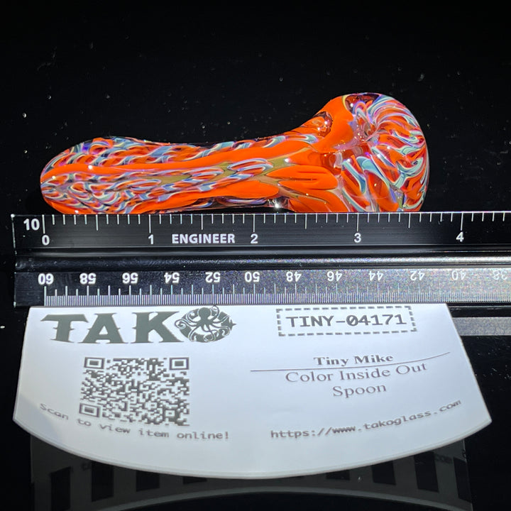 Color Inside Out Spoon Glass Pipe Tiny Mike   