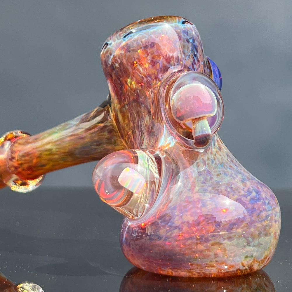 Purple Mushroom Opal Bubbler Glass Pipe Beezy Glass