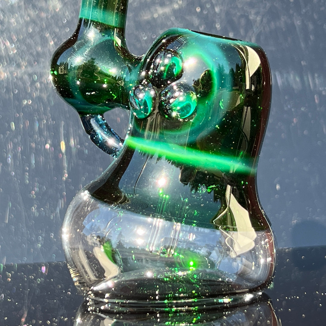 Exp Green Marble Bubbler Glass Pipe Sable Haze   