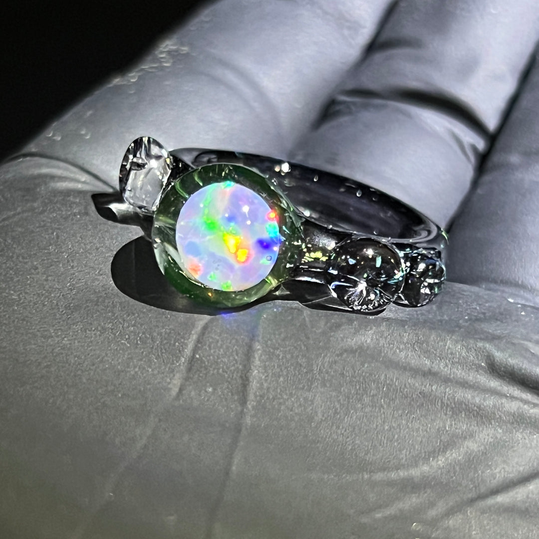 Chunky Opal UV Glass Ring Jewelry Marni420   