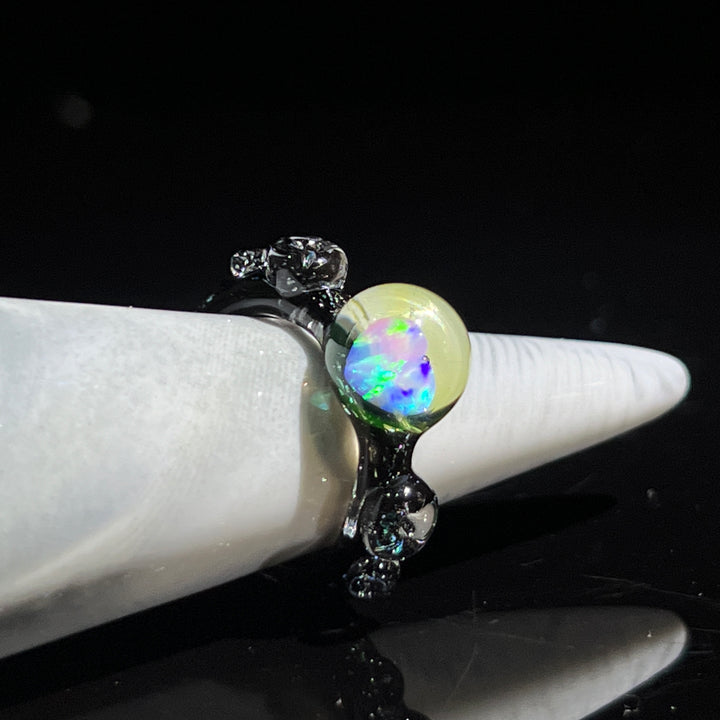 Chunky Heart Opal UV Glass Ring Jewelry Marni420   