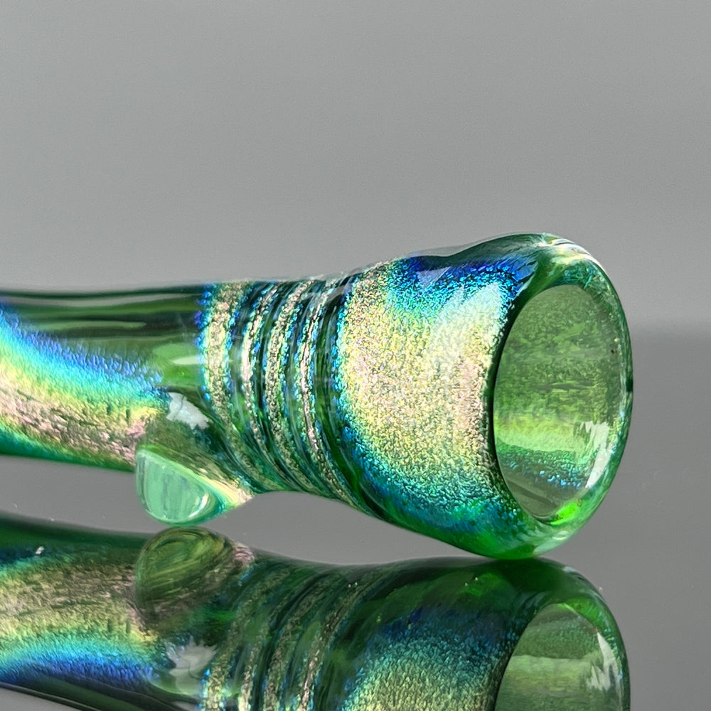 Emerald Dichro Chillum Glass Pipe Jellyfish Glass