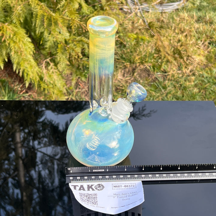 9" Fumed Bubble Bong Glass Pipe Mary Jane's Glass