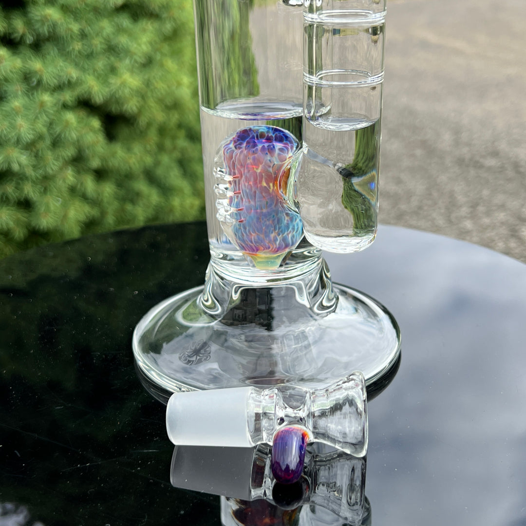 Purple Nebula Perc Bong Black Glass Pipe Tako Glass   