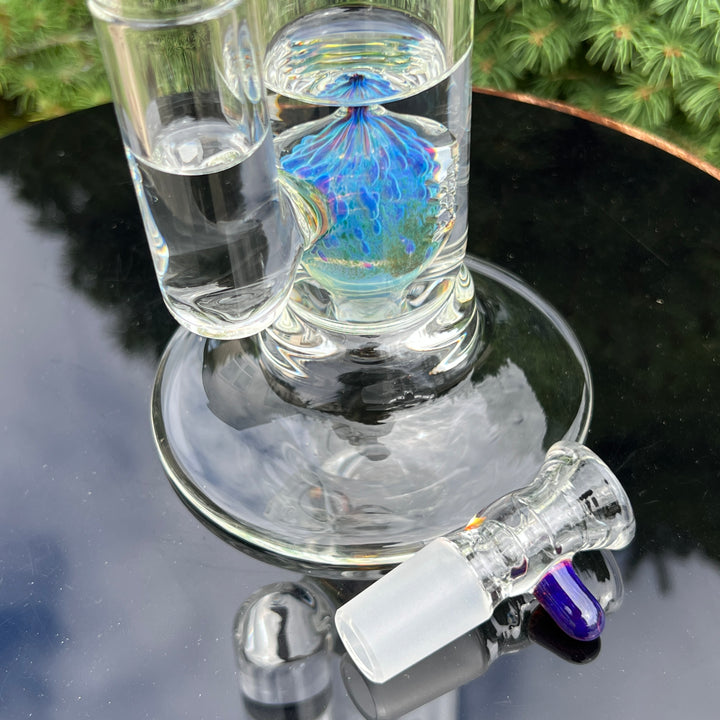 Purple Nebula Perc Bong Black-2NDS Glass Pipe Tako Glass   