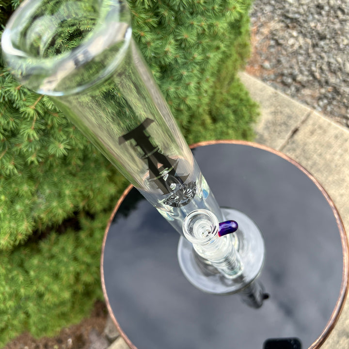 Purple Nebula Perc Bong Black-2NDS Glass Pipe Tako Glass   