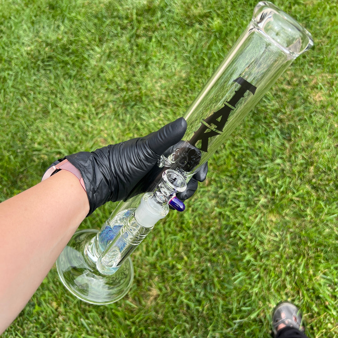 Purple Nebula Perc Bong Black-2NDS Glass Pipe Tako Glass   