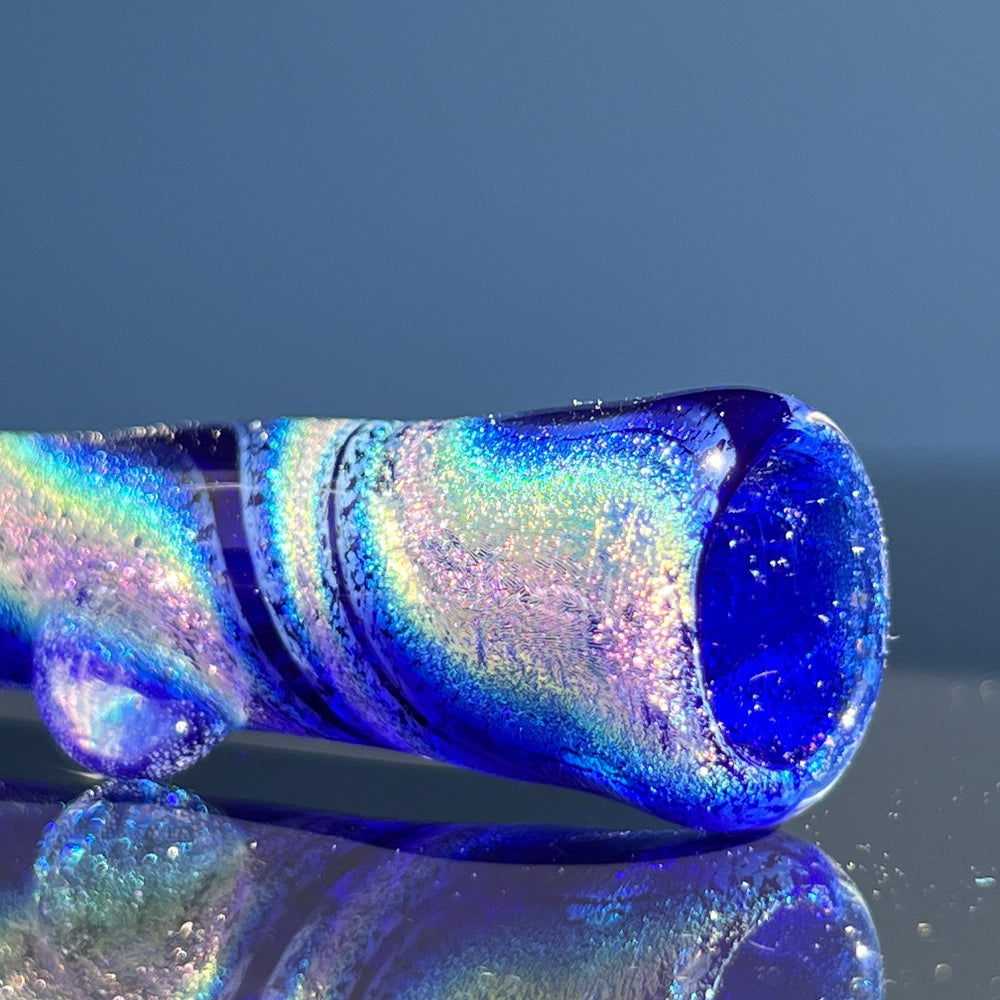 Lapis Lazuli Dichro Chillum Glass Pipe Jellyfish Glass