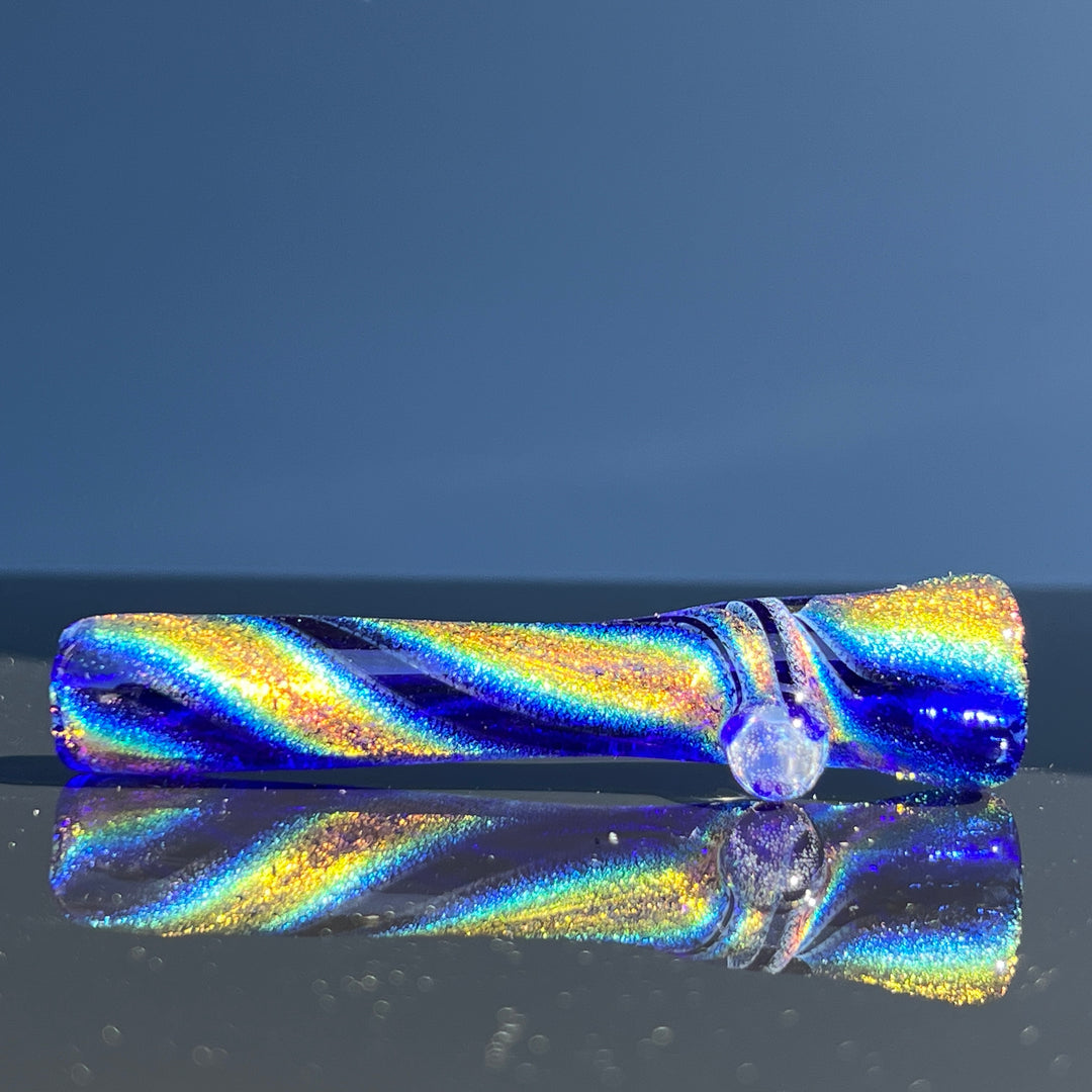 Lapis Lazuli Dichro Chillum Glass Pipe Jellyfish Glass