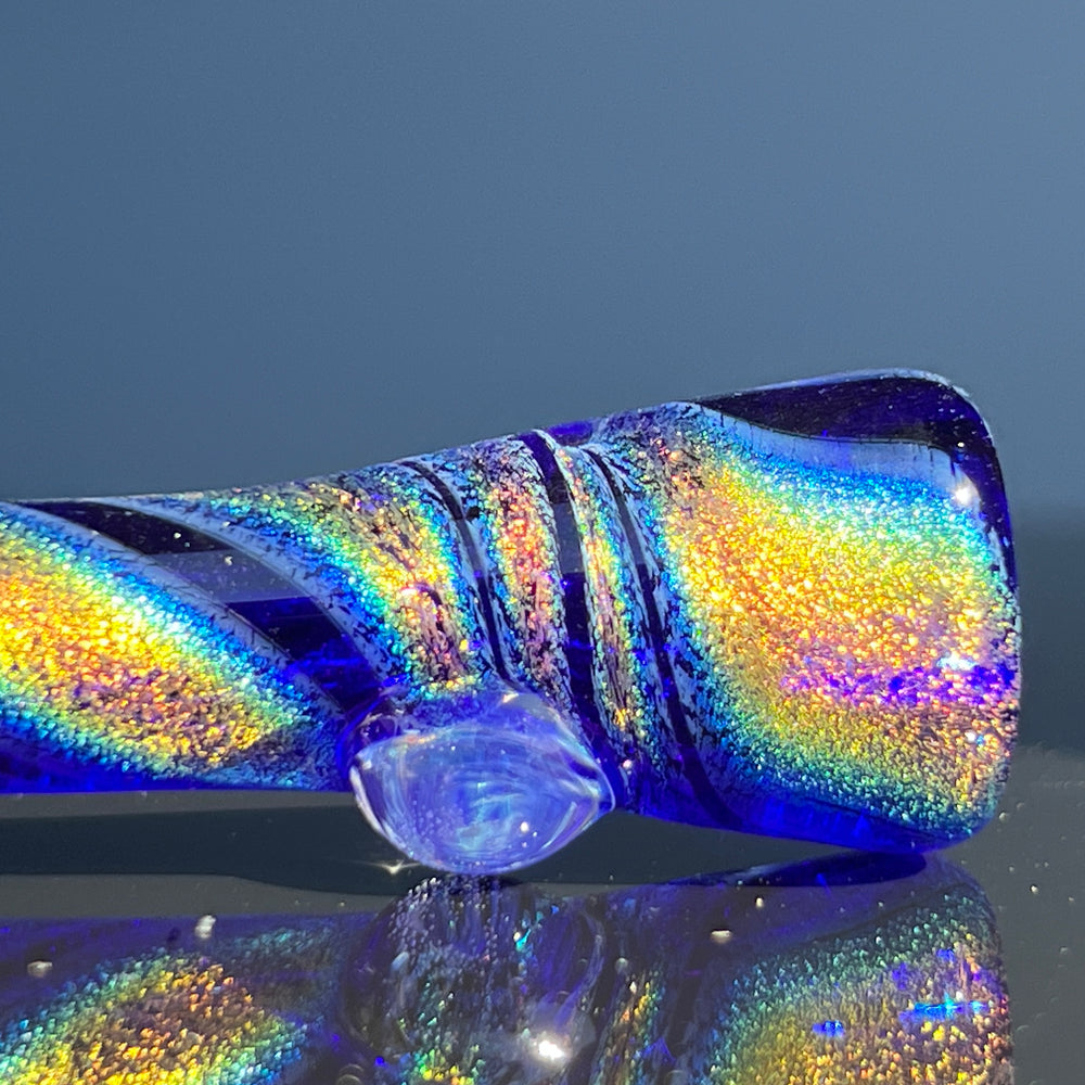 Lapis Lazuli Dichro Chillum Glass Pipe Jellyfish Glass