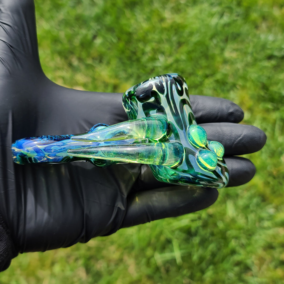 Horned Dichro Hammer Glass Pipe Jeff Cooper   