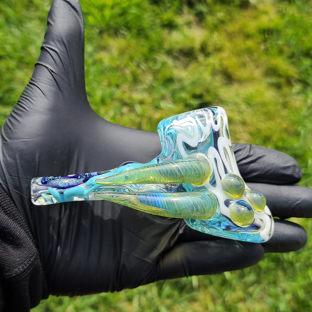 Horned Dichro Hammer Glass Pipe Jeff Cooper   