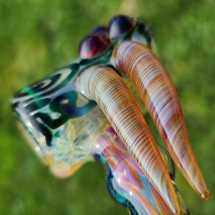 Horned Dichro Hammer Glass Pipe Jeff Cooper   