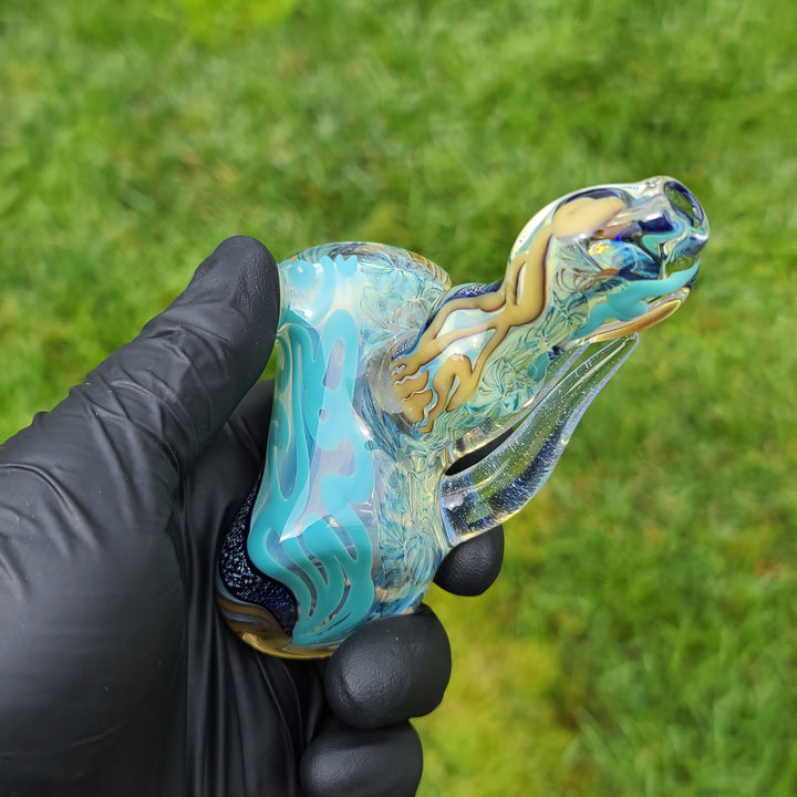 Horned Dichro Hammer Glass Pipe Jeff Cooper   