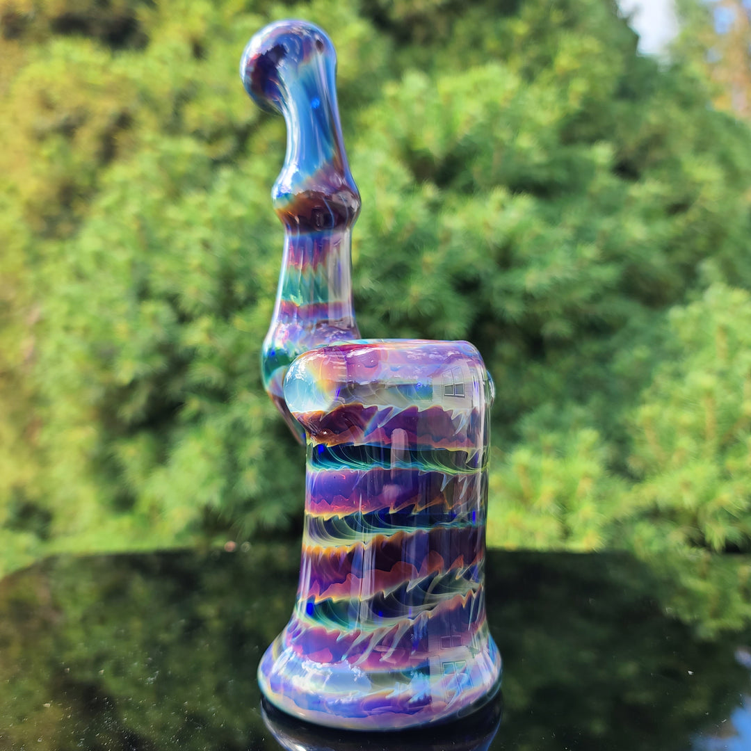 Purple Tye Dye Sherlock Bubbler Glass Pipe Jedi Glassworks   