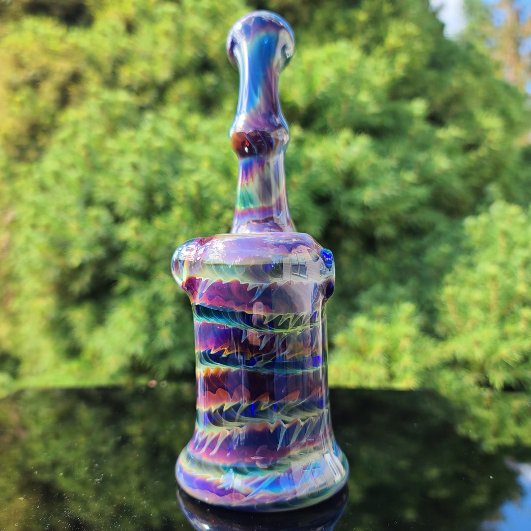 Purple Tye Dye Sherlock Bubbler Glass Pipe Jedi Glassworks   